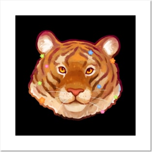 Starry Tiger Face Posters and Art